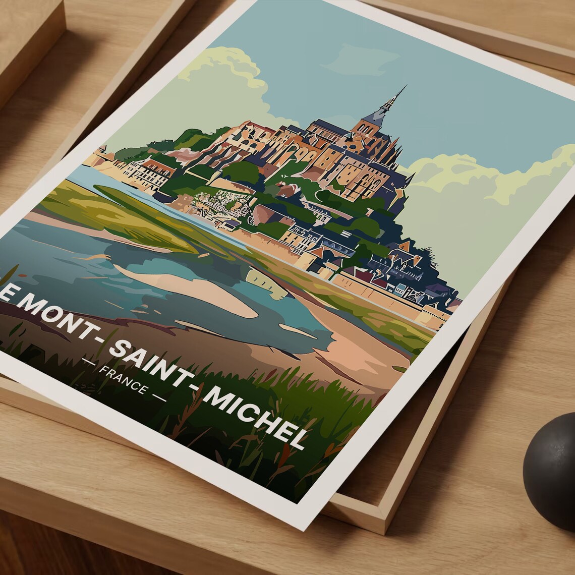 Le Mont Saint Michel Vintage Travel Poster, Normandy - Image 3