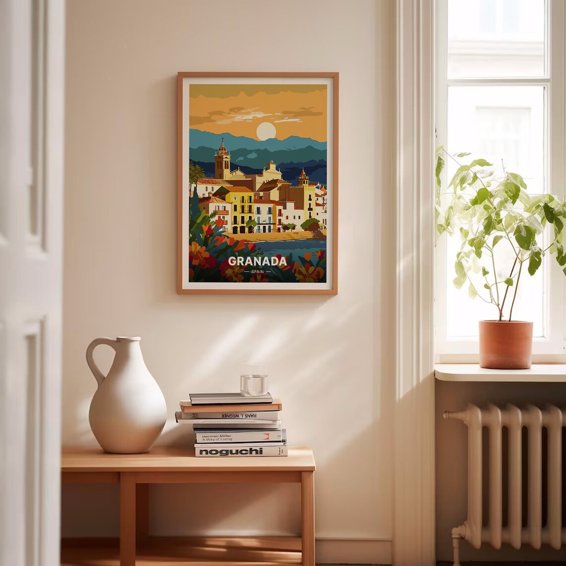 Granada Spain Old Town Sunset Mountains Vintage Travel Poster - Image 4