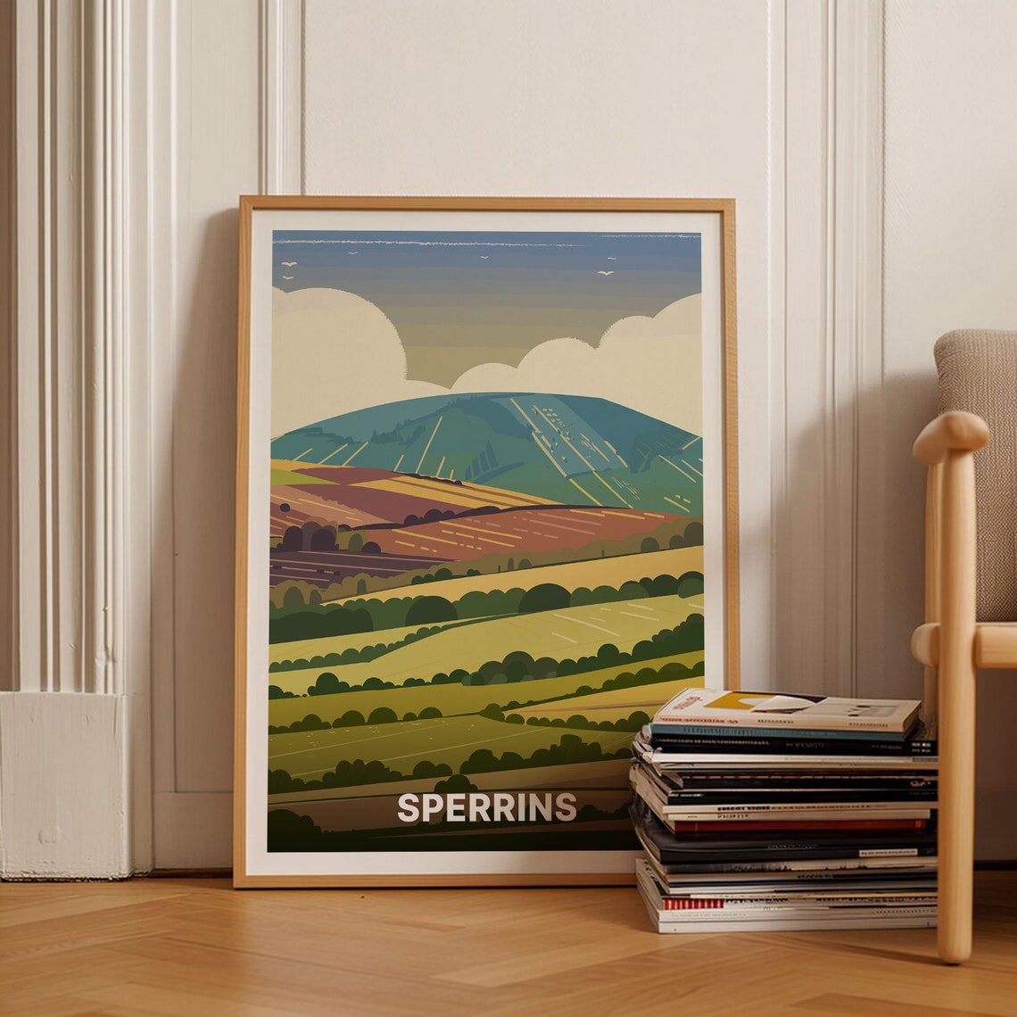 Sperrins Northern Ireland Poster Rolling Hills Patchwork Fields Art