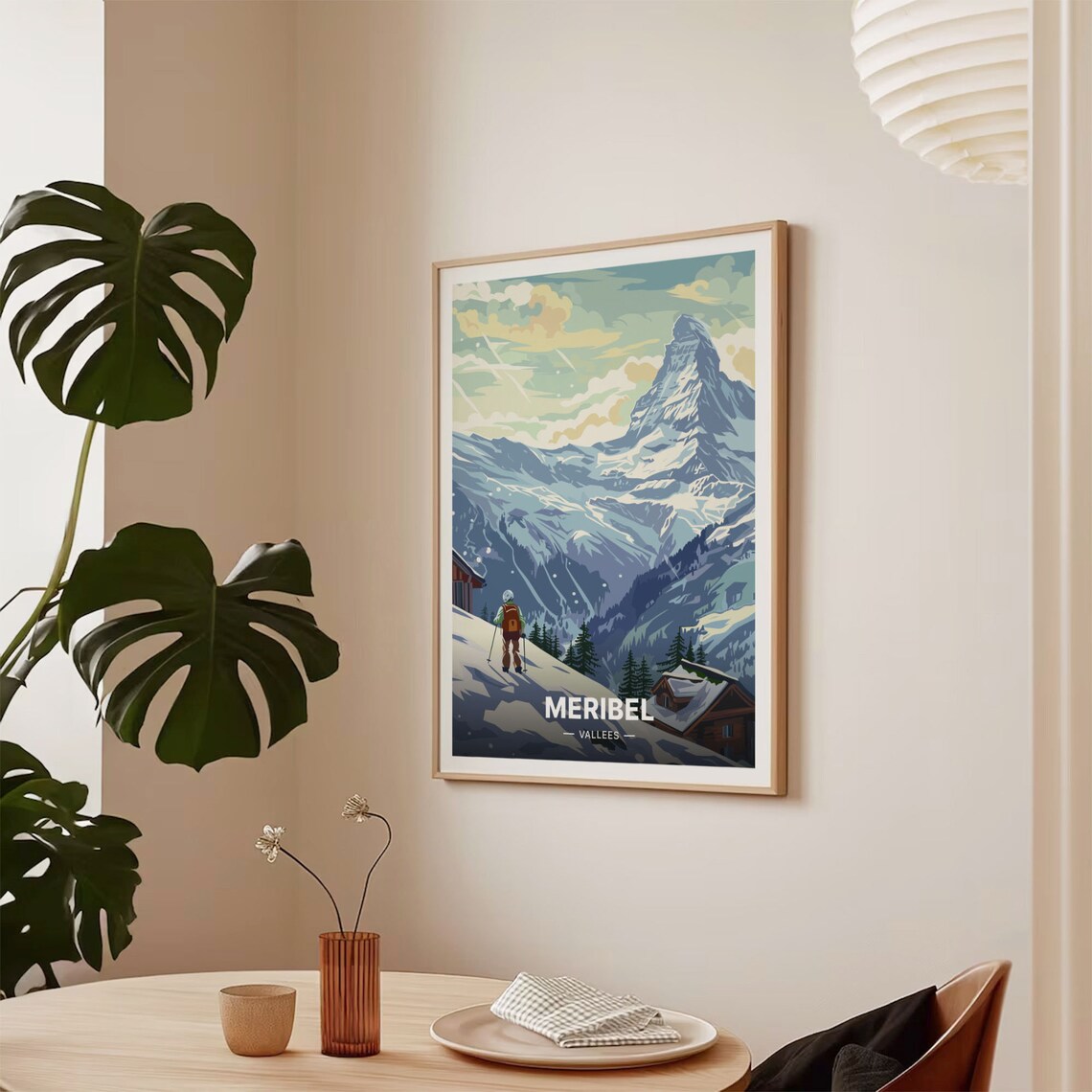 Meribel French Alps Ski Slopes Snowy Peak Winter Travel Poster - Image 2