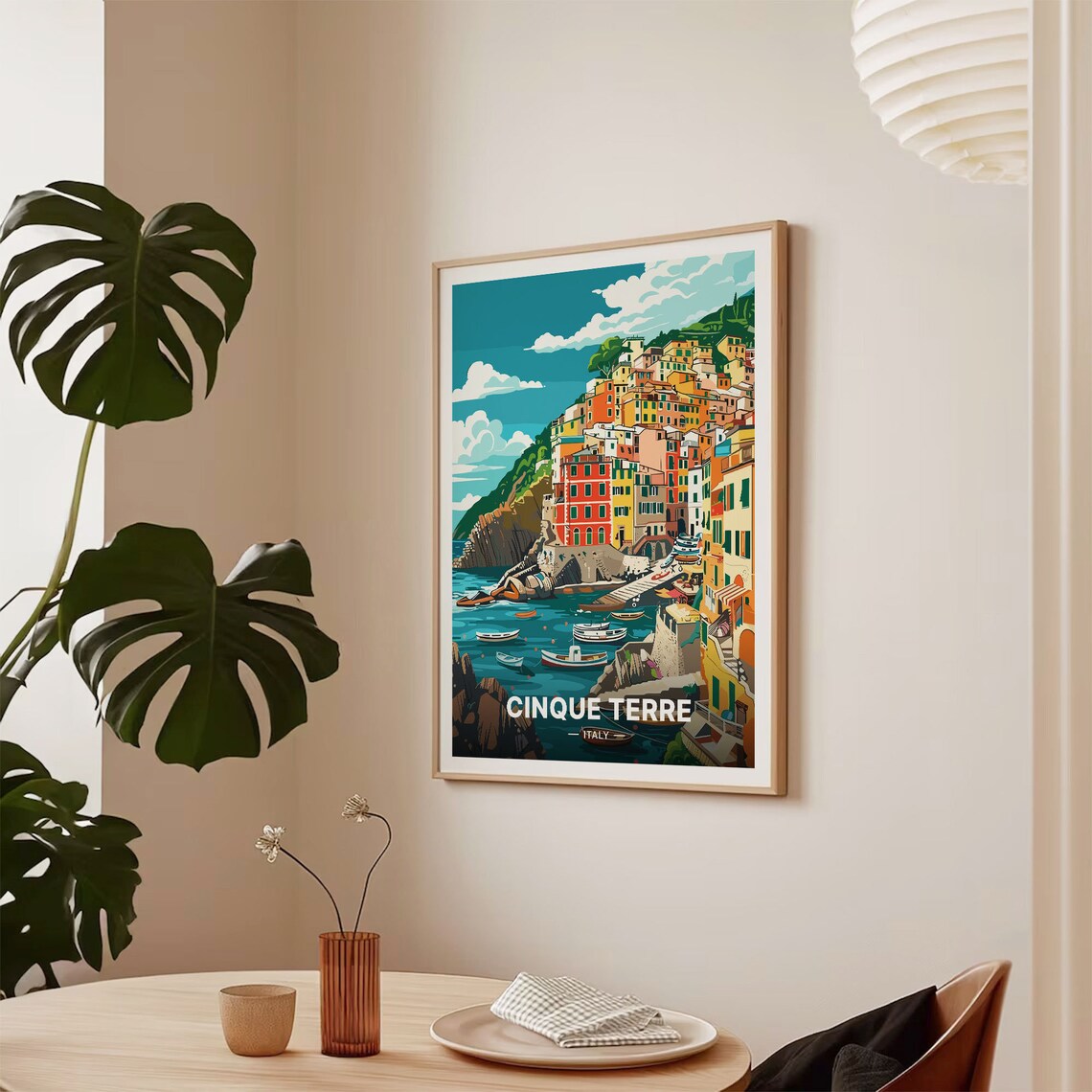 Cinque Terre Italy Travel Poster, Italian Riviera Decor - Image 2