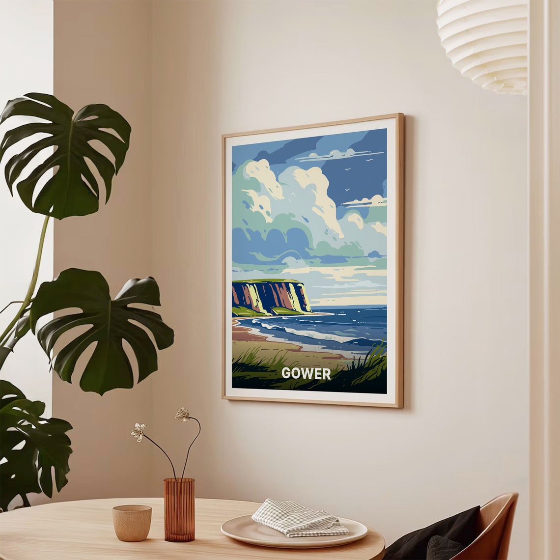 Gower Peninsula Wales Scenic Coastal Cliffs Beach Travel Poster - Image 2