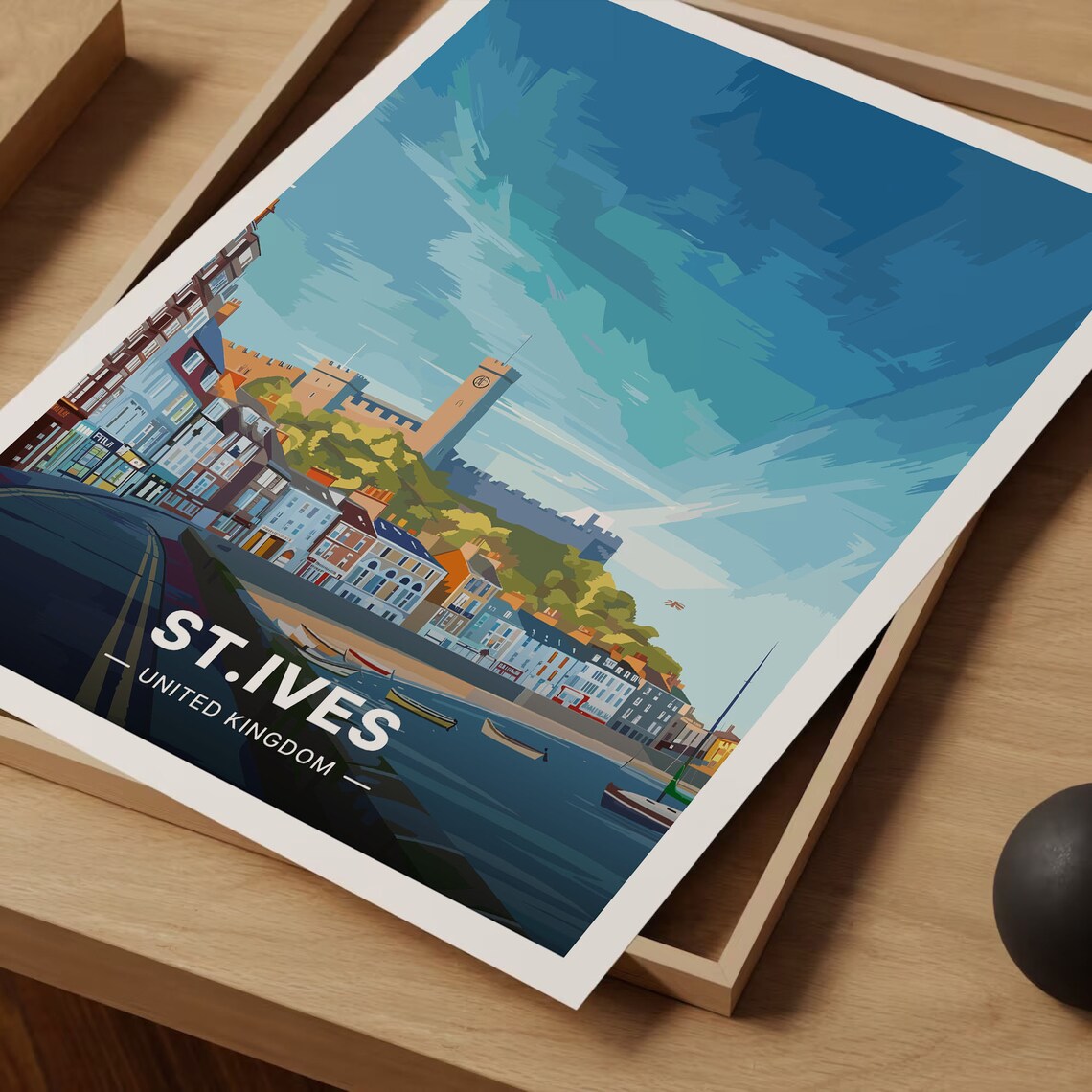 St Ives Cornwall Seaside Town Golden Beach Harbor Travel Poster - Image 3