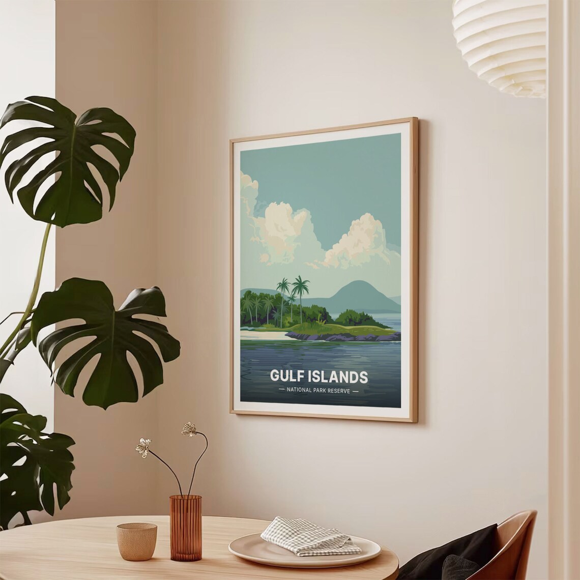 Gulf Islands National Park Reserve Beach Palms Seascape Poster - Image 2