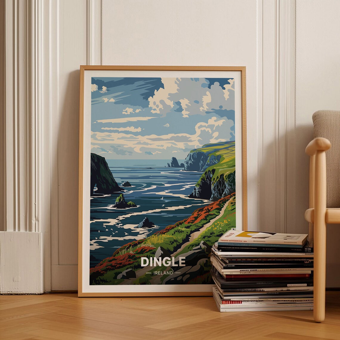 Dingle Ireland Scenic Atlantic Sea Cliffs Coastal Travel Poster