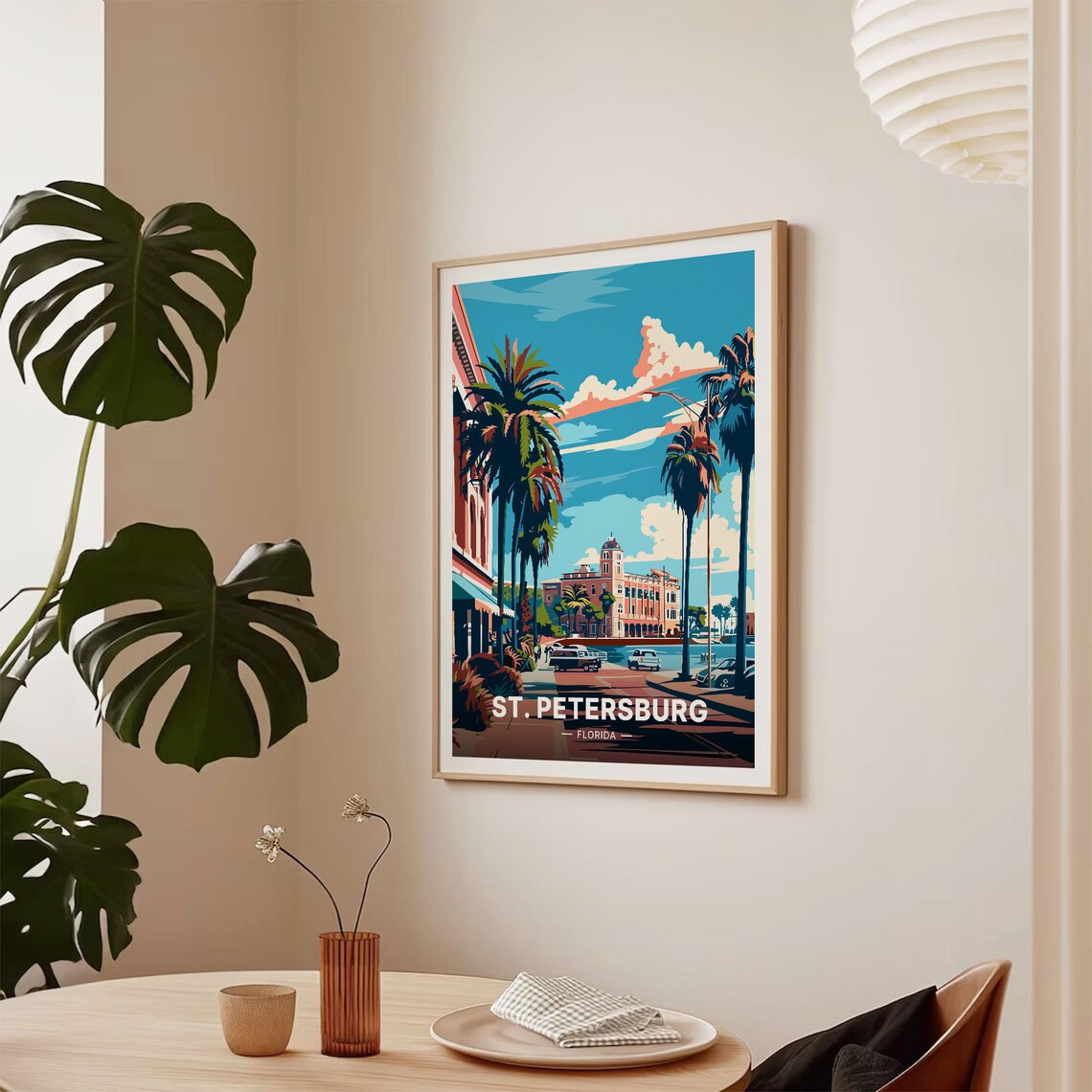 St Petersburg Travel Poster, Florida Cityscape Art Print - Image 2