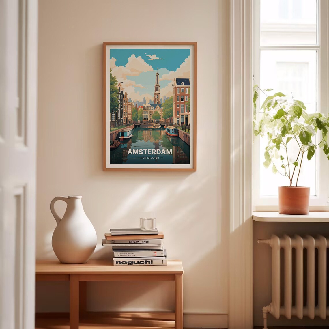 Amsterdam Vintage Travel Poster, Netherlands Cityscape - Image 4
