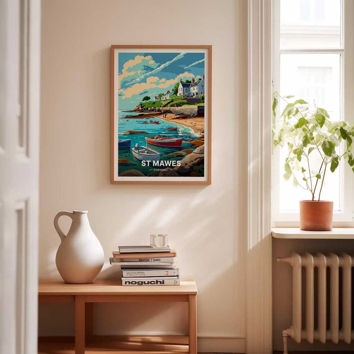 St Mawes Cornwall Fishing Boats Harbor Village Coastal Travel Poster - Image 4
