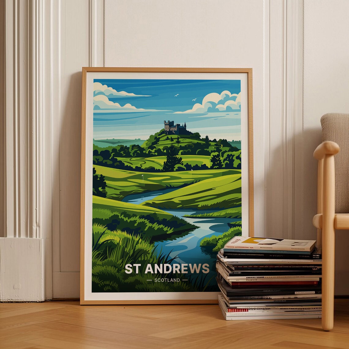 St Andrews Scotland Historic Golf Links Vintage Travel Poster