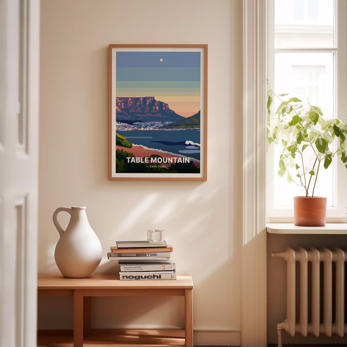 Table Mountain Cape Town Glowing Golden Sunset Travel Poster - Image 4