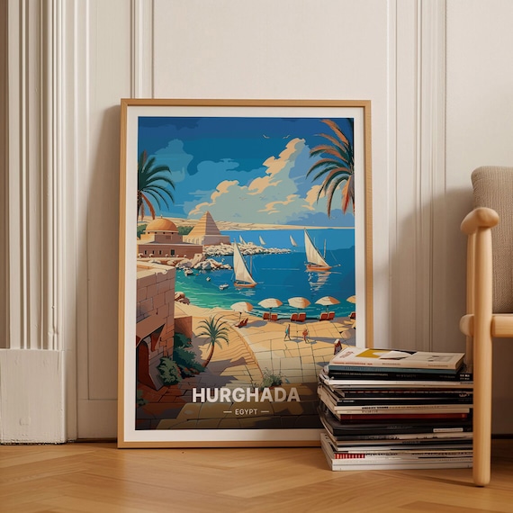 Hurghada Egypt Travel Poster Exotic Destination Wall Art Unique Birthday Or Wedding Gift Idea C20 1949
