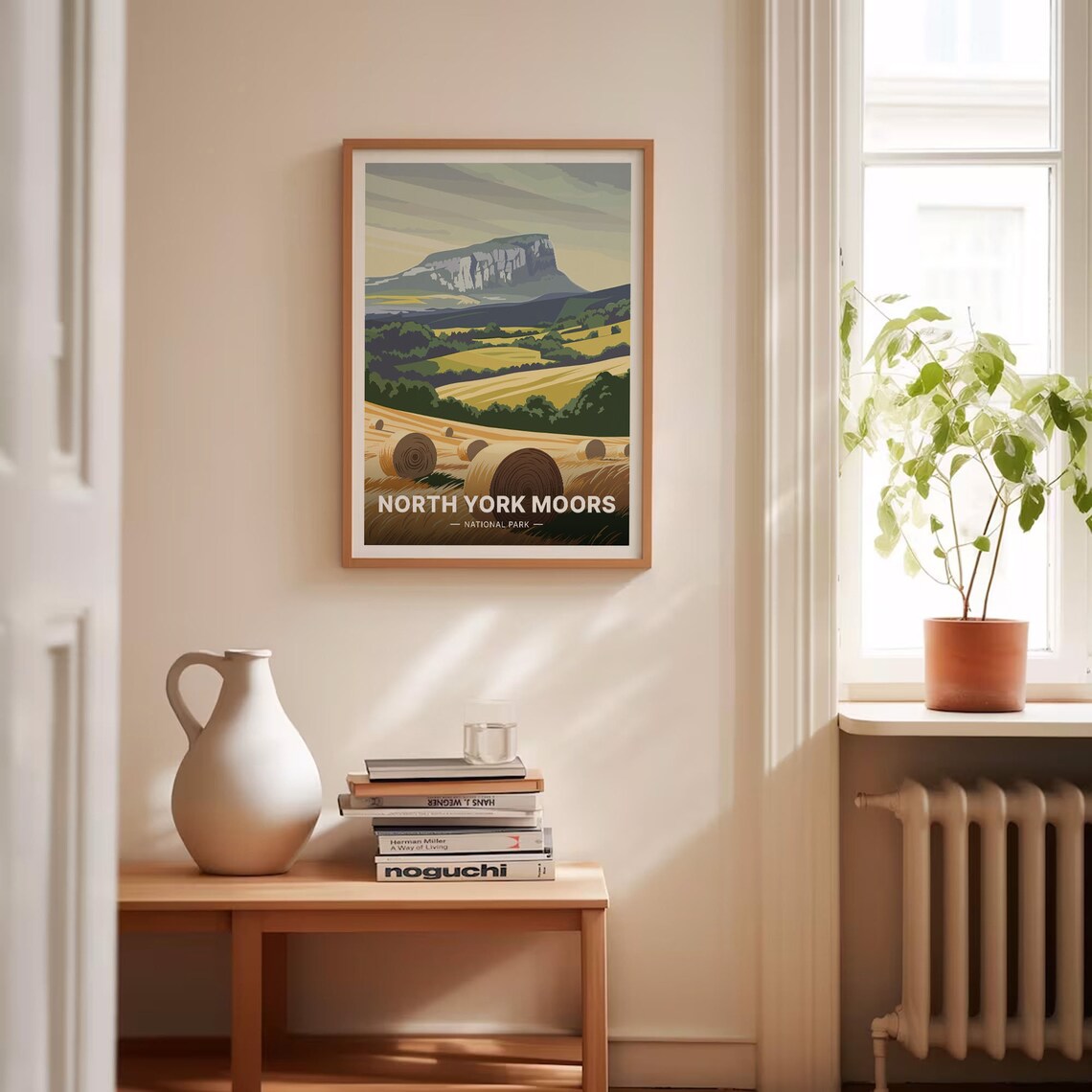 North York Moors Roseberry Topping Golden Hay Fields Travel Poster - Image 4