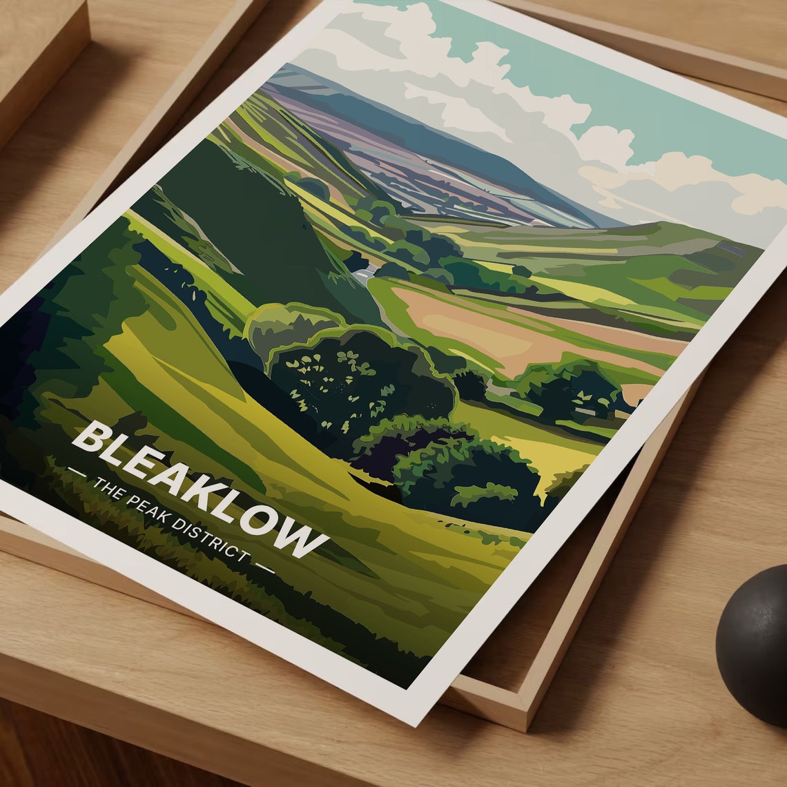 Bleaklow Peak District Green Moorland Valley Rolling Hills Poster - Image 3