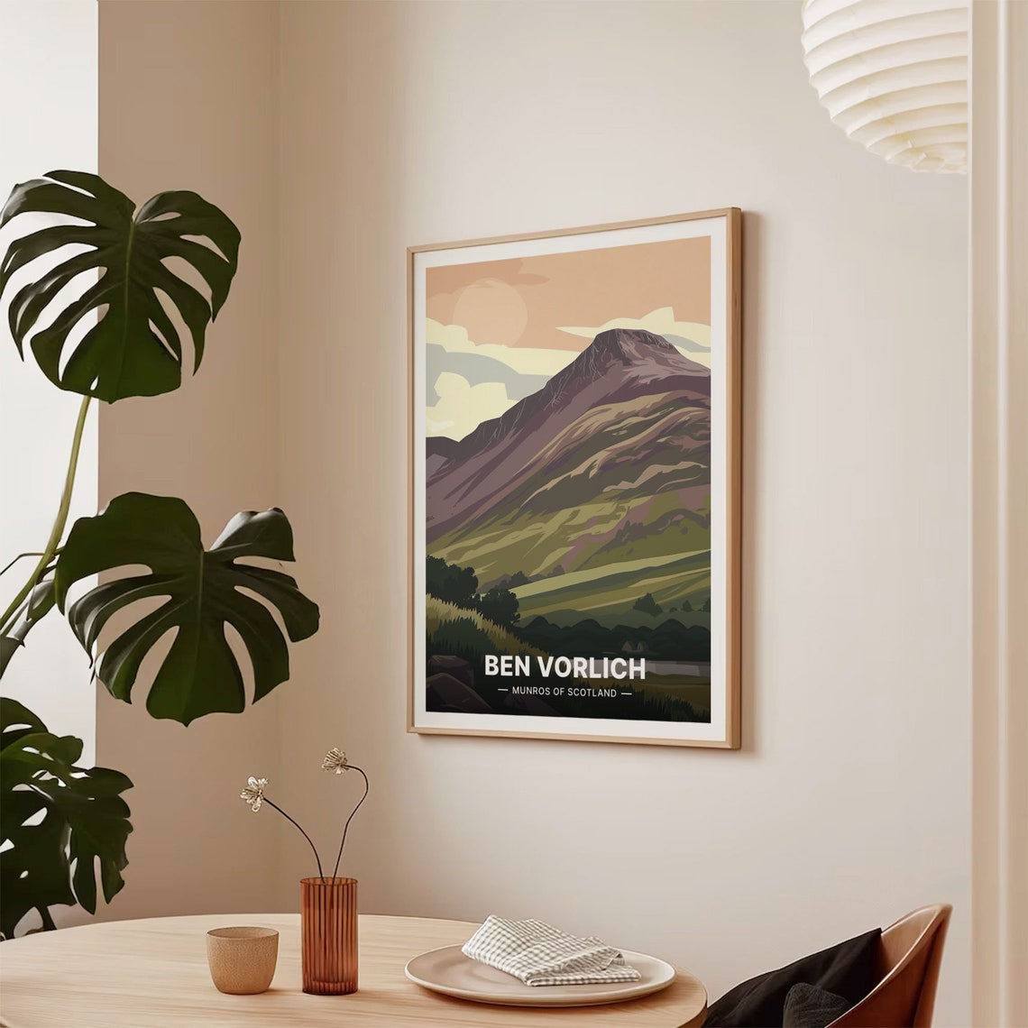 Ben Vorlich Scotland Mountain Sunset Hiking Vintage Travel Poster - Image 2