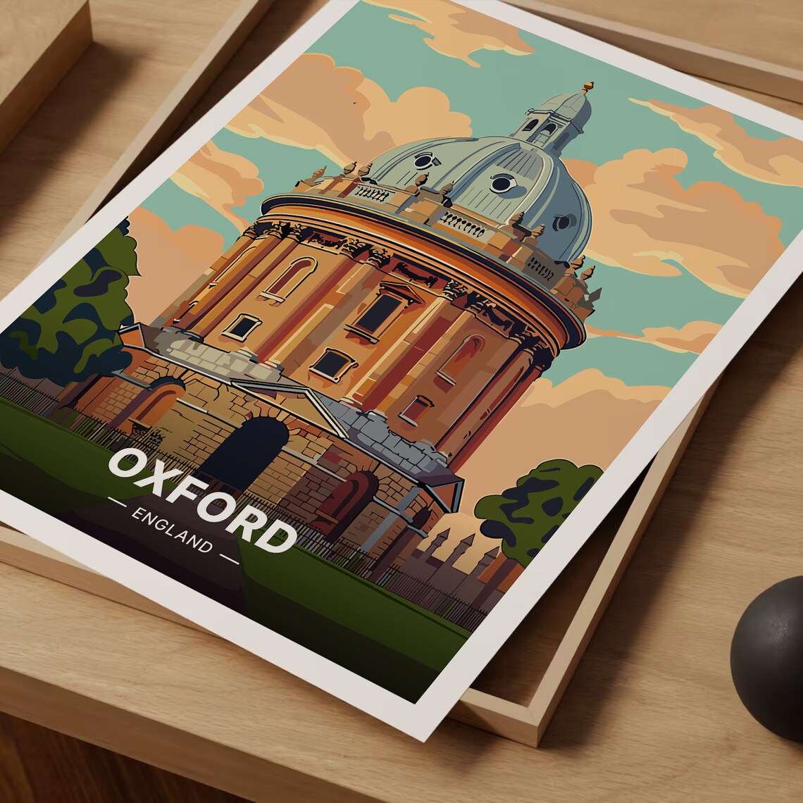 Oxford Vintage Travel Poster, England Cityscape - Image 3
