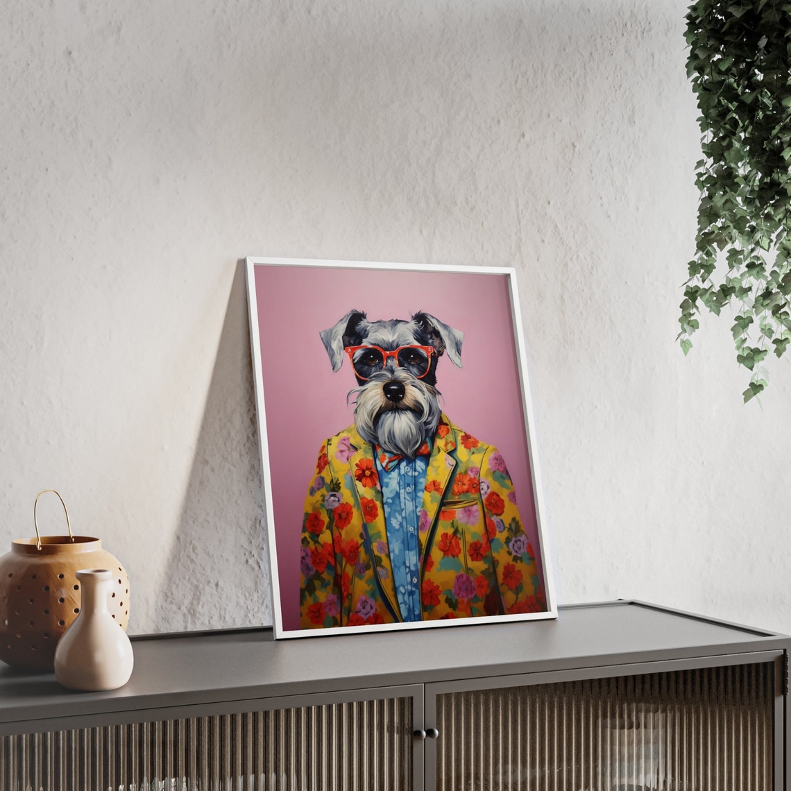 Miniature Schnauzer Fashion Print Schnauzer Portrait Fashion Art Animal Art Animal Painting Schnauzer Art Art Prints - Image 2