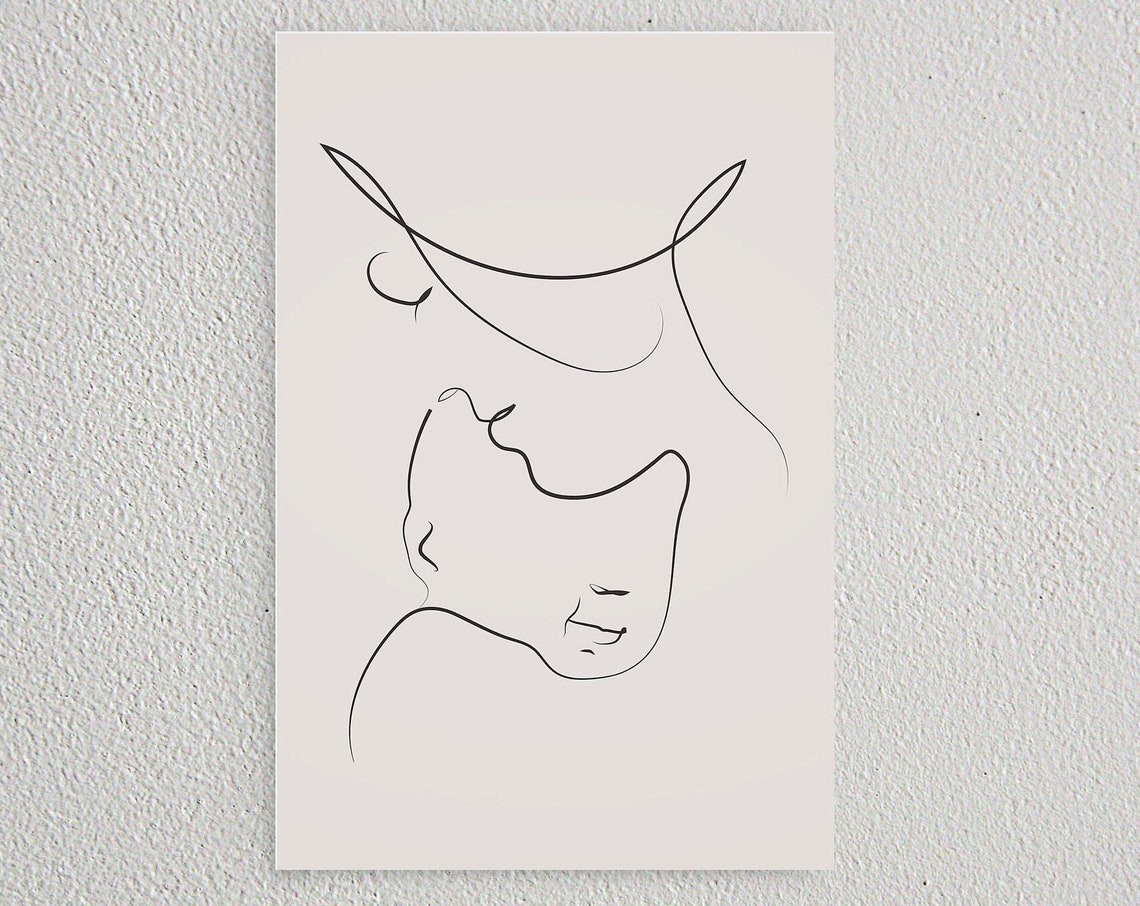 Mother And Baby Line Art, Nursery Decor Art Print - Image 2