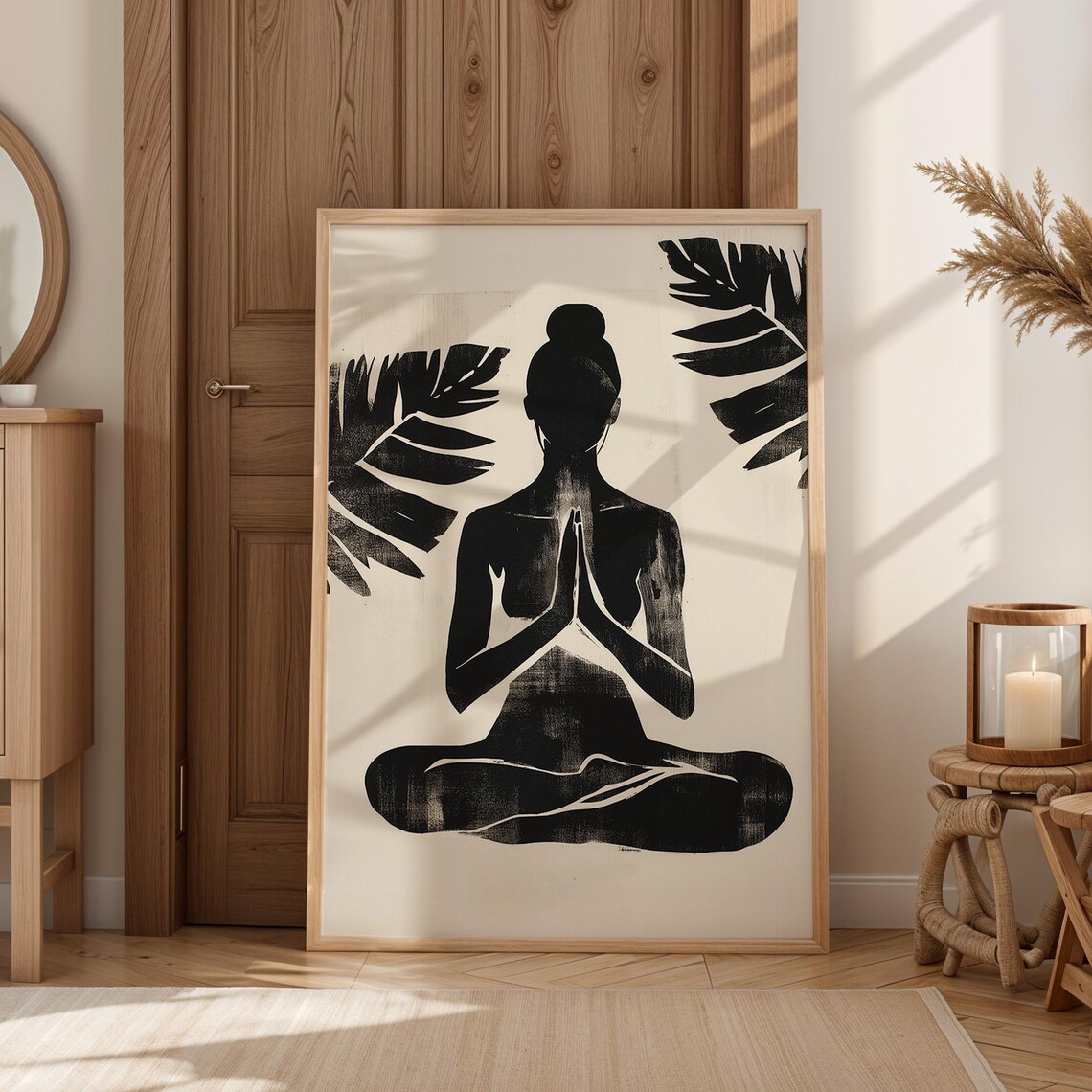 Minimalist Yoga Meditation Art Print, Boho Wellness - Image 4