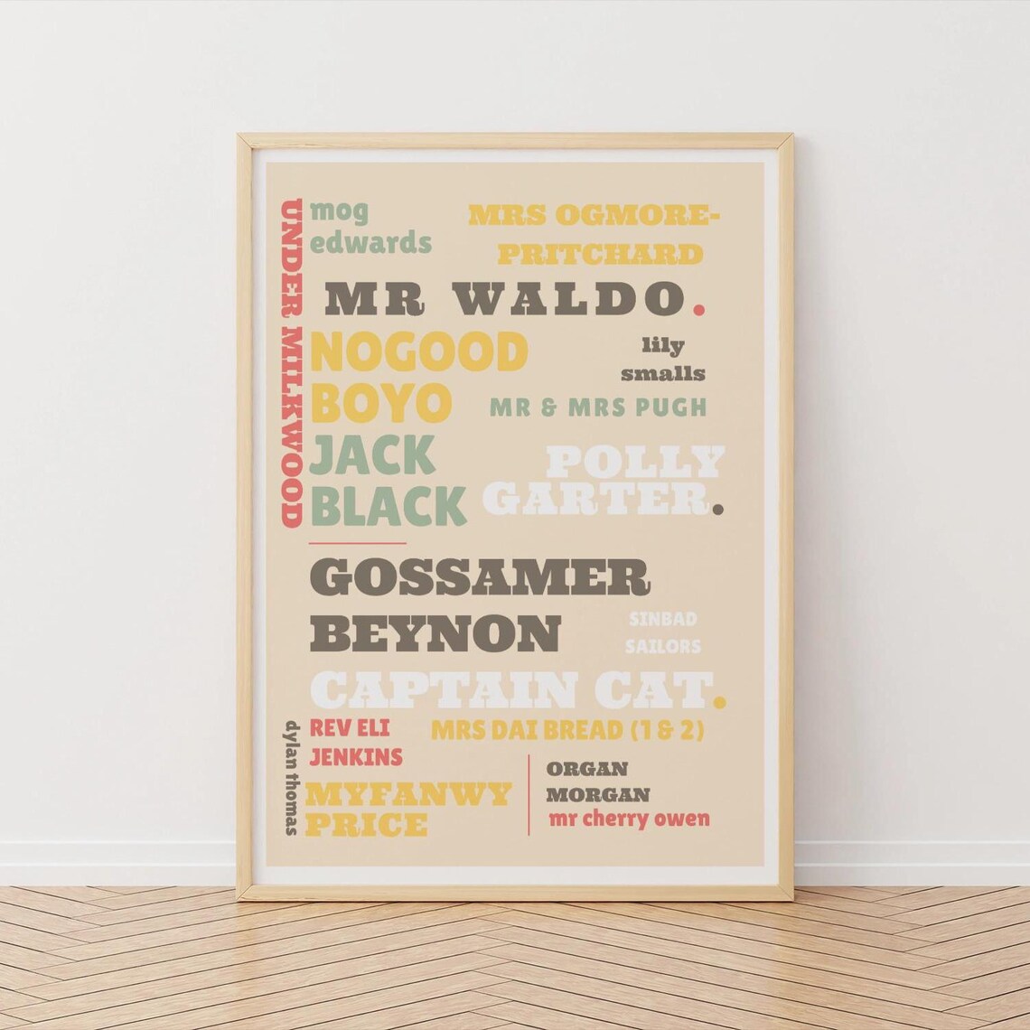 Dylan Thomas Under Milkwood, Welsh Literary Poster