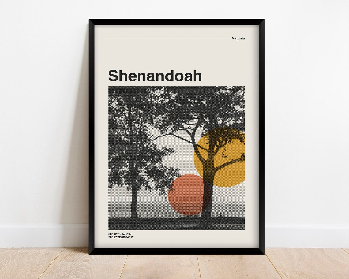 Shenandoah National Park Retro Travel Poster, Virginia