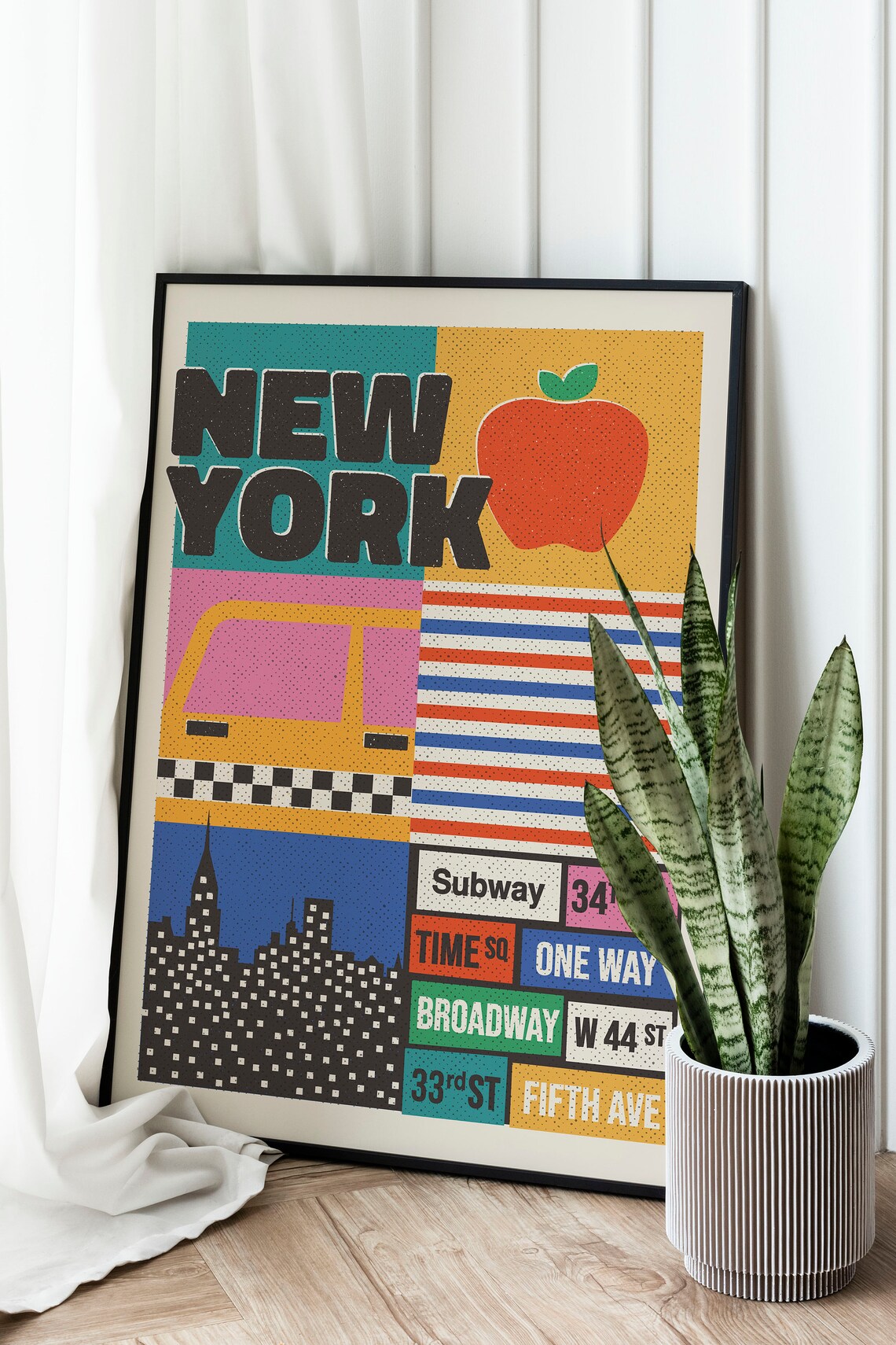 New York City Retro Travel Poster, 80s Aesthetic - Image 3