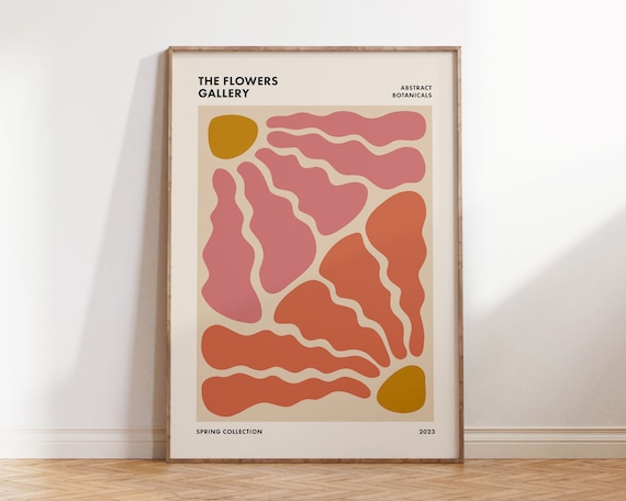 Funky Retro Floral Print, Groovy Flower Market Poster