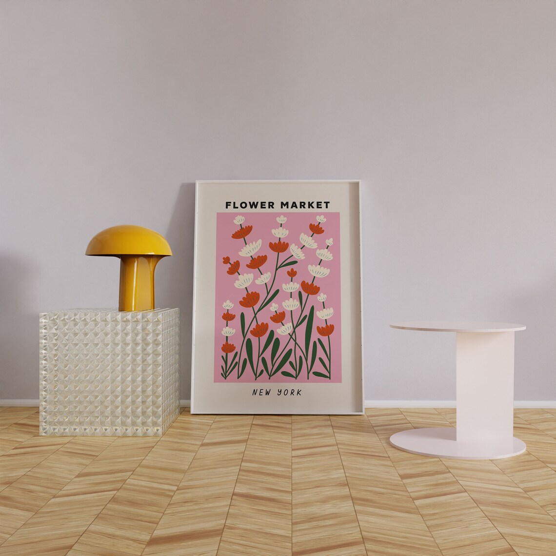 Flower Market Poster New York Girly Floral Wall Art Pink Botanical Print Preppy Room Decor Teen College Dorm Decor - Image 2