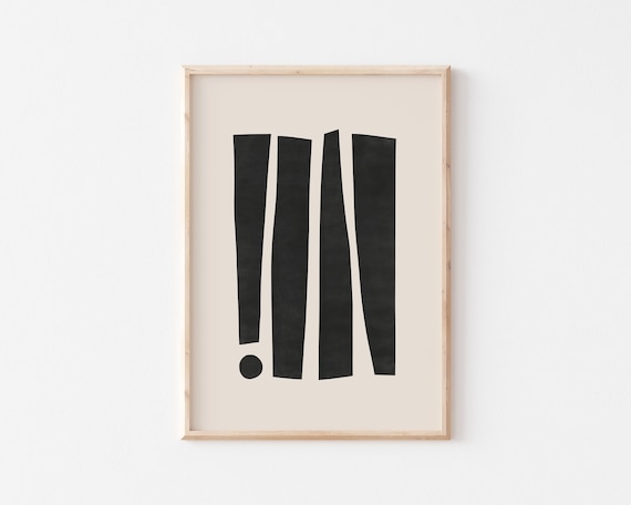 Mid Century Modern Abstract Print Bauhaus Style Geometric Poster In Black And Beige Boho Wall Art