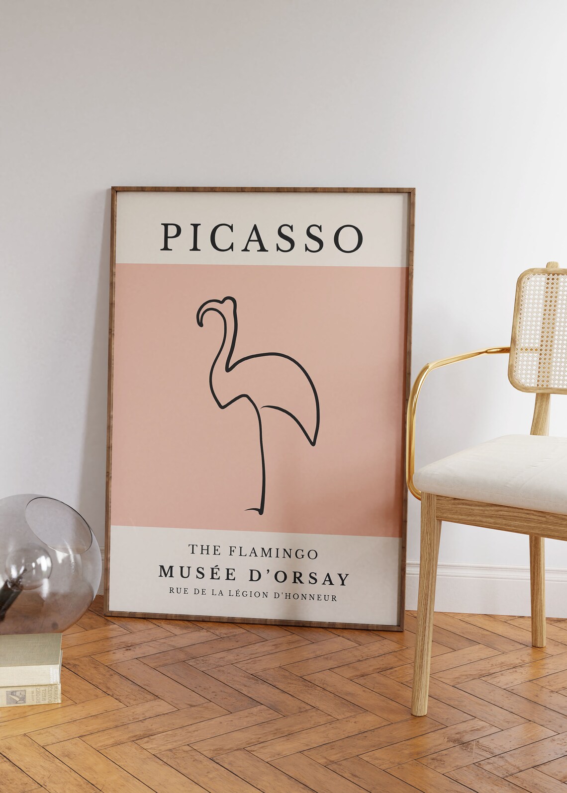 Picasso Flamingo Minimalist Animal Sketch Art Print - Image 2