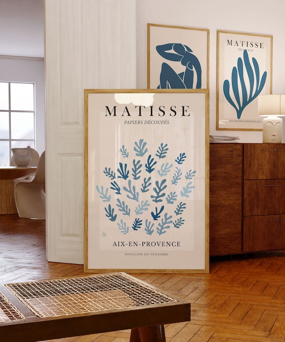 Matisse Blue Coral Leaves Aix en Provence Cut Outs Exhibition Poster