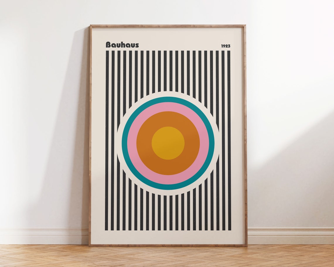 Bauhaus 1923 Concentric Circles Striped Geometric Exhibition Poster