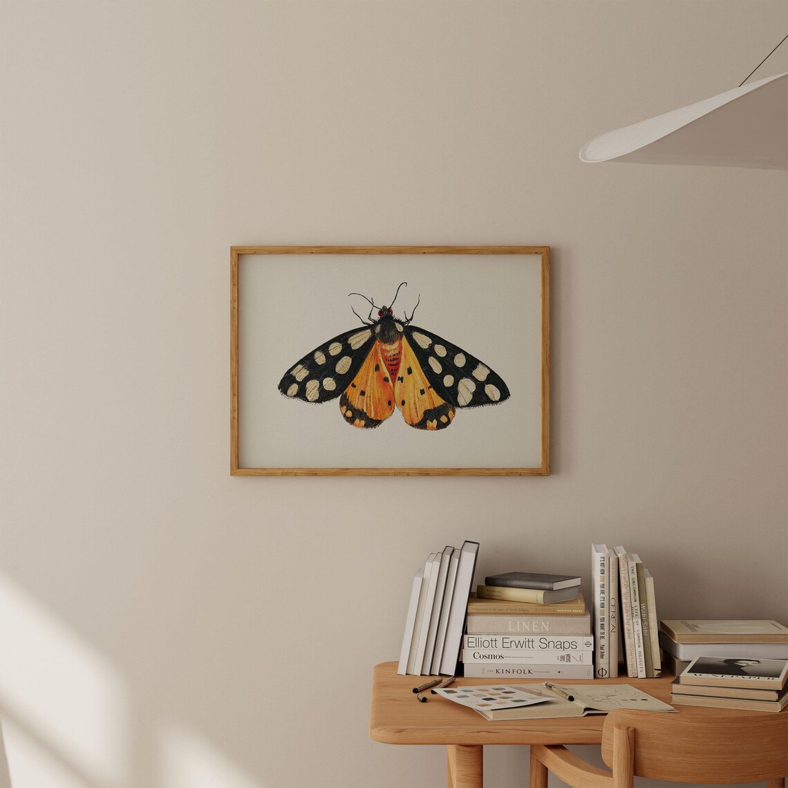 Vintage Butterfly Moth Landscape Art Print - Image 3