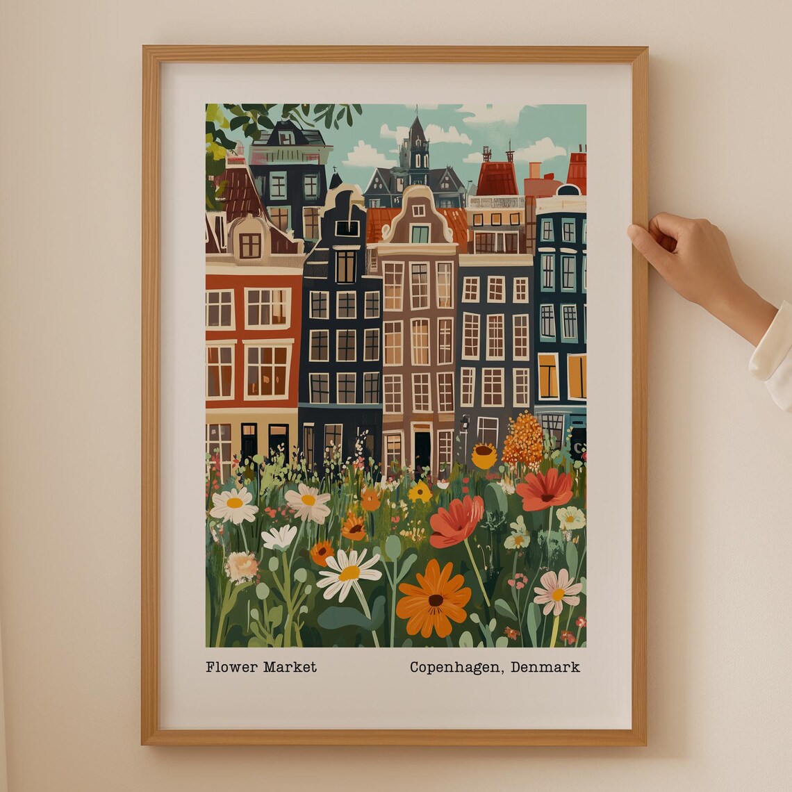Flower Market Copenhagen Denmark Floral Botanical Art Poster