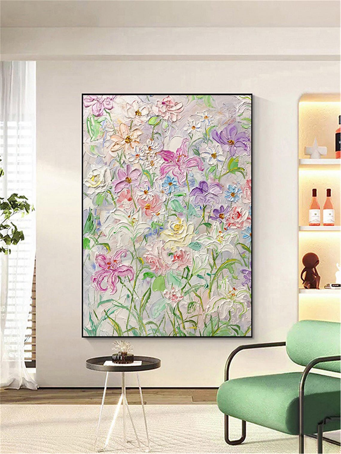 Pink Purple White Wildflower Mix Vertical Pastel Floral Wall Art - Image 5