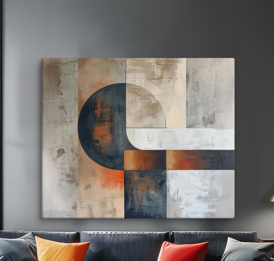 Contemporary Geometric Abstract, Modern Wall Decor