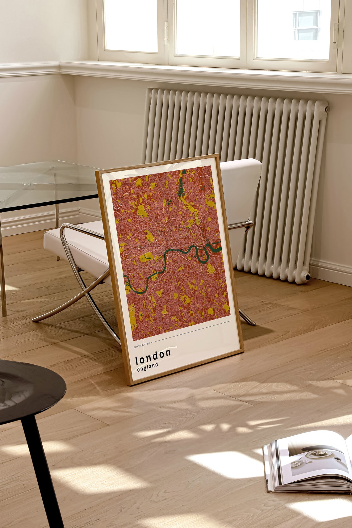 London England Retro Colorful Thames River City Map Travel Poster - Image 3