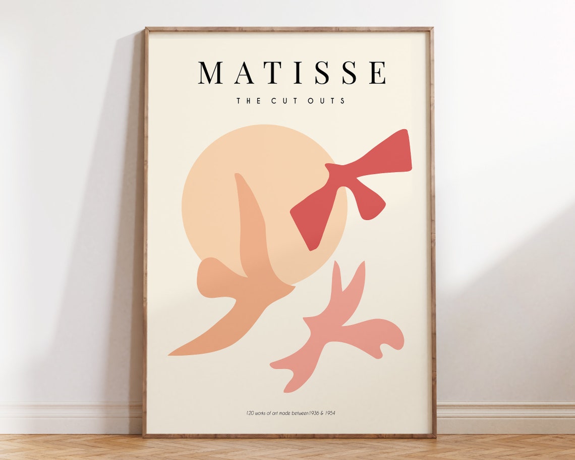 Matisse The Cut Outs Blush Doves Warm Sun Abstract Art Poster