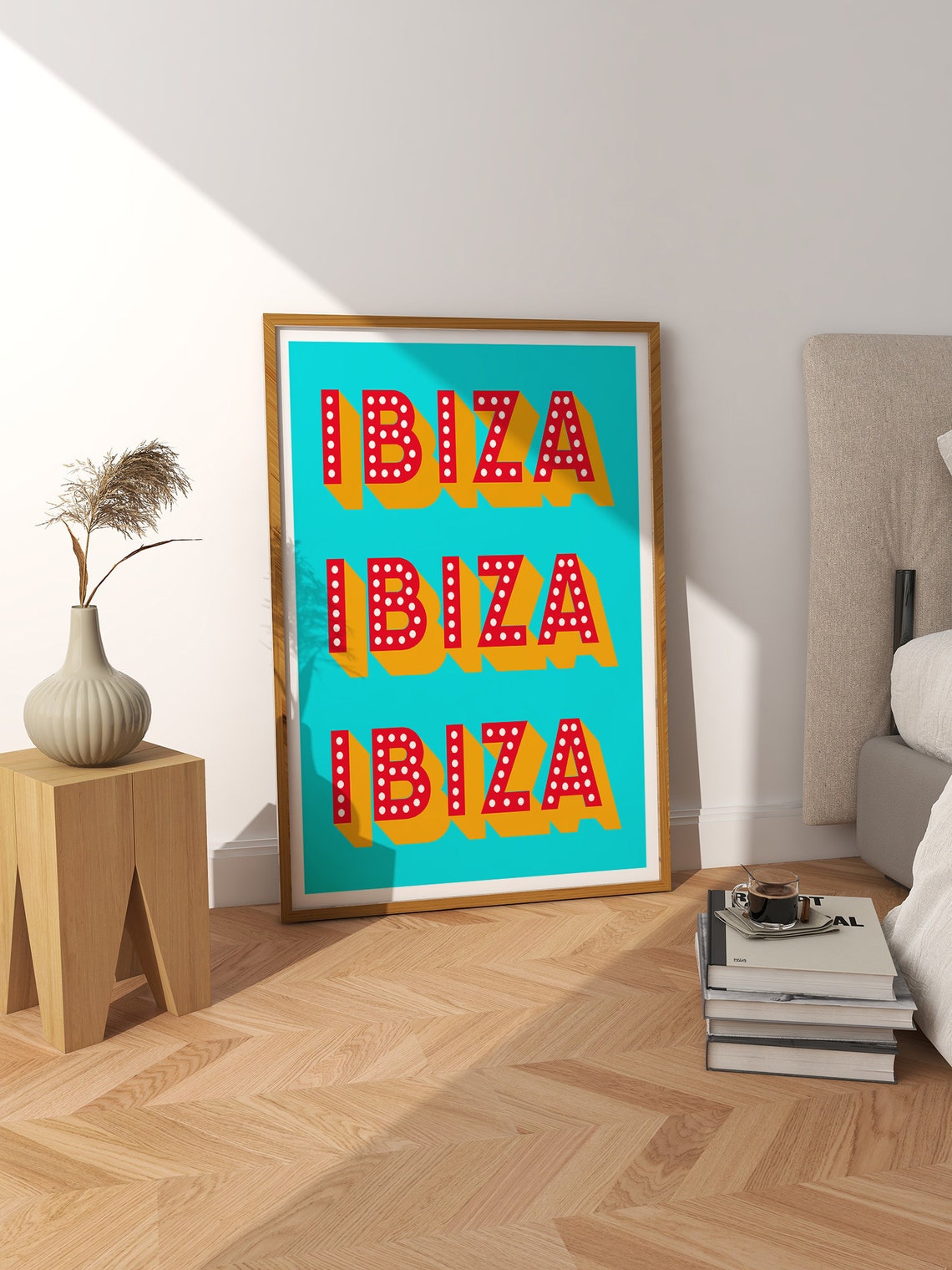 Preppy Ibiza Travel Poster Retro Ibiza Print Bright Travel Ibiza Art Mid Century Poster Colourful On Trend Art Holiday Poster T005 - Image 2