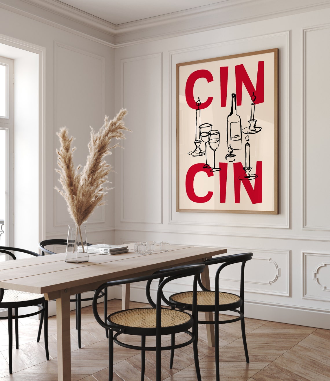 Cin Cin Wine Cheers Italian Kitchen Bar Cart Typography Poster - Image 2