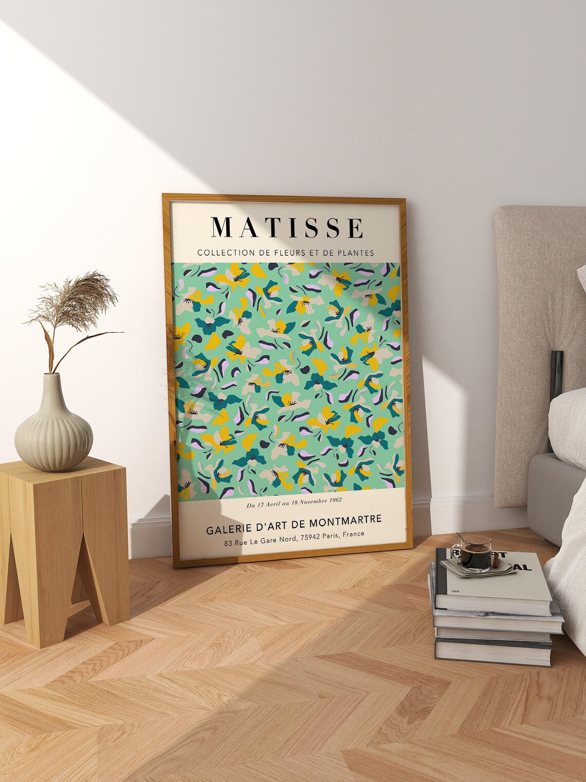 Matisse Sage Green Floral Exhibition Poster Abstract Botanical 1962 - Image 2