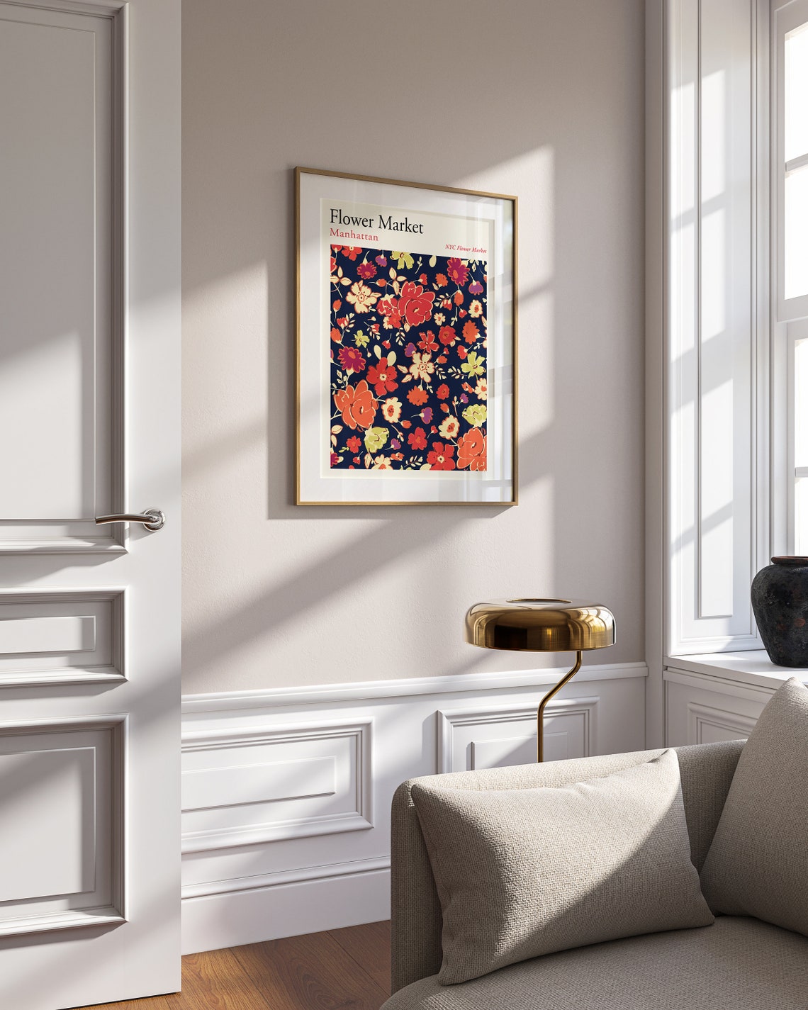 Manhattan Flower Market Poster Flower Market Poster Floral Art Poster Colourful Flower Market New York Flower Market Print F147 - Image 2