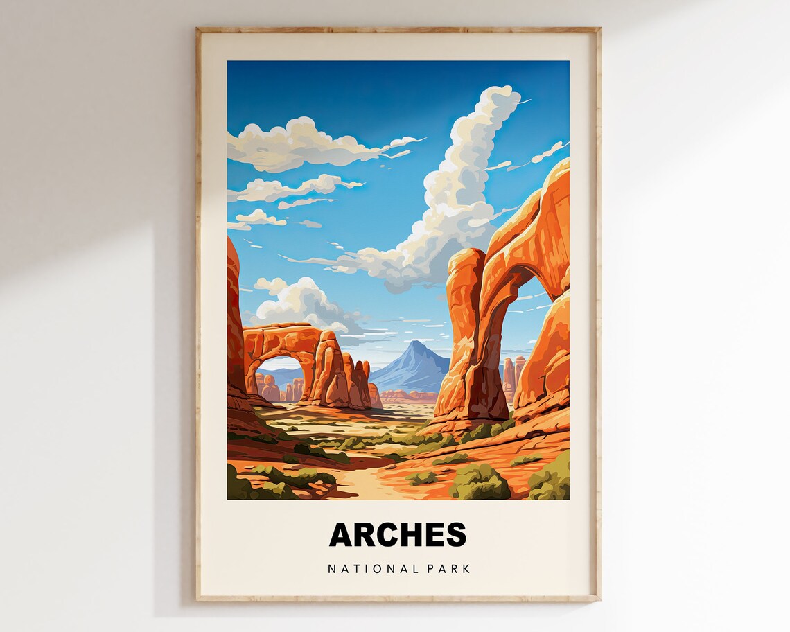 Arches National Park Utah Red Rock Desert Landscape Art Poster