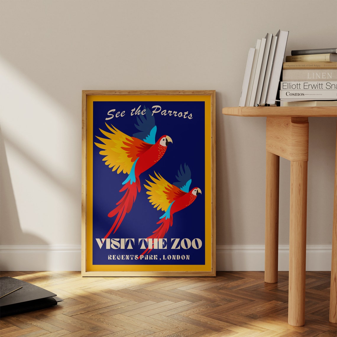See the Parrots Visit the Zoo Regents Park London Retro Poster - Image 3