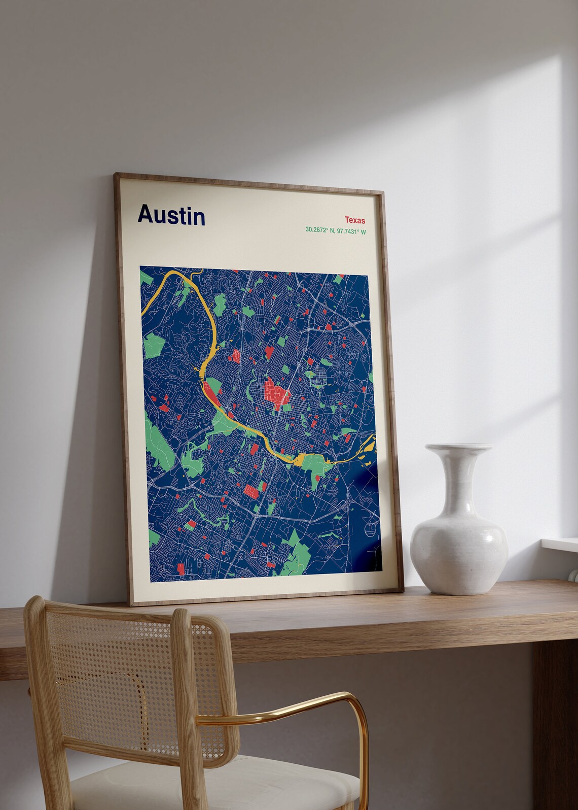 Austin TX Map Poster, Custom City Map Art Print - Image 2