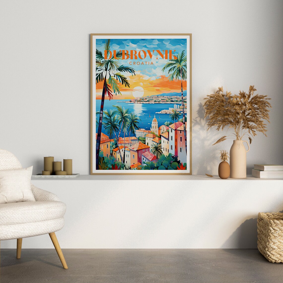 Dubrovnik Croatia Maximalist Travel Poster, Art Print - Image 3