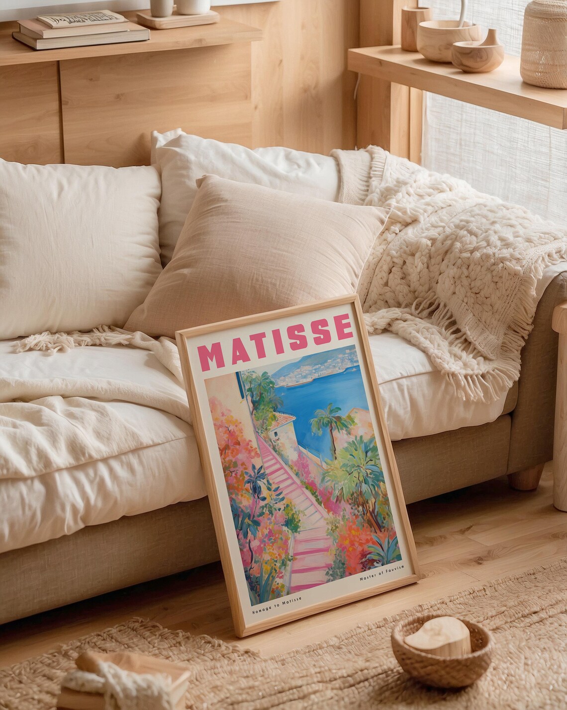 Matisse Homage Pink Stairs Coastal Terrace Fauvism Exhibition Print - Image 2