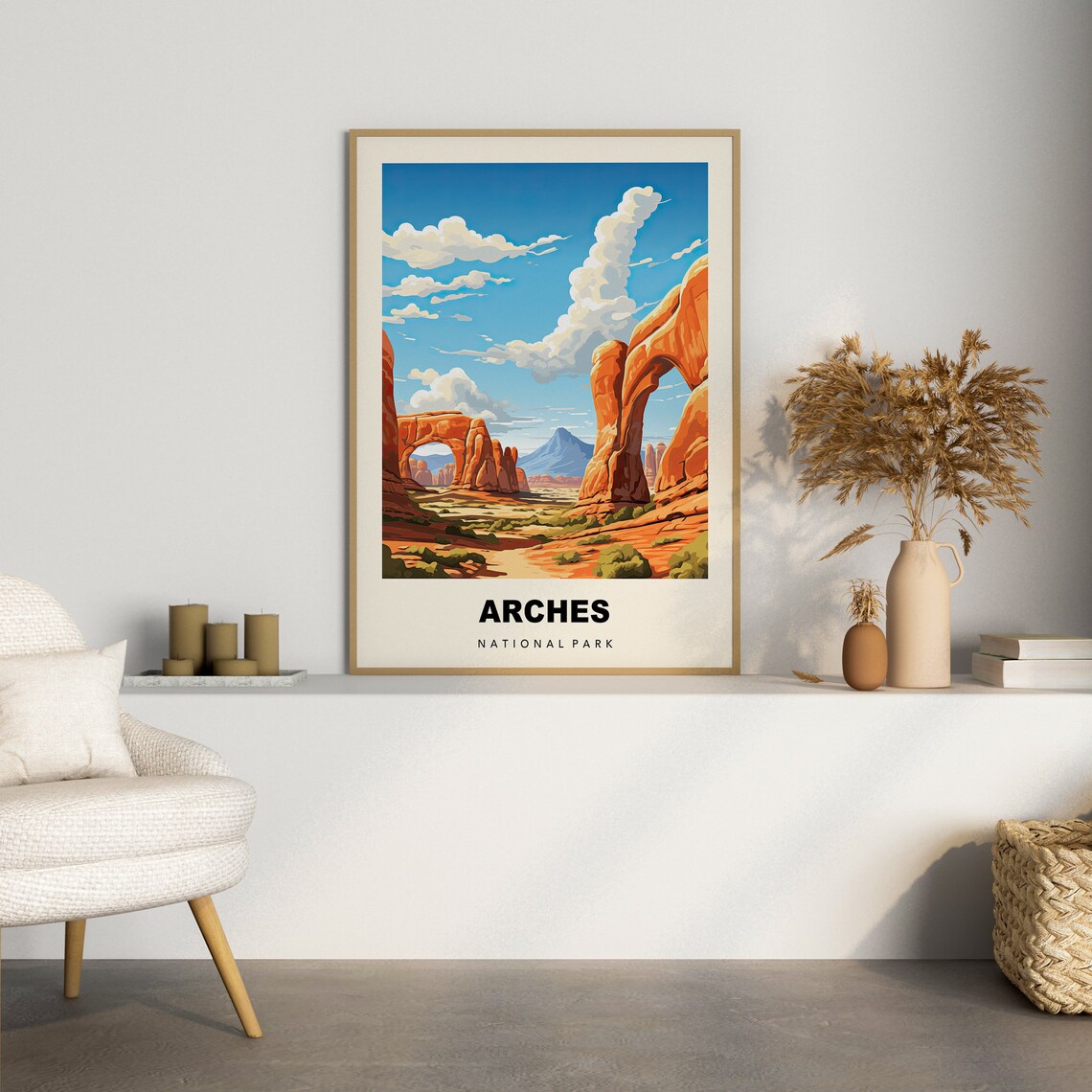 Arches National Park Utah Red Rock Desert Landscape Art Poster - Image 3