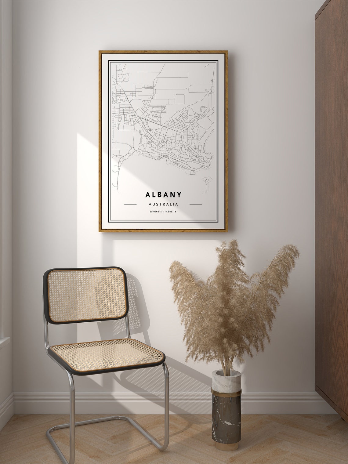 Albany Australia Black White Line City Map Minimalist Poster - Image 2