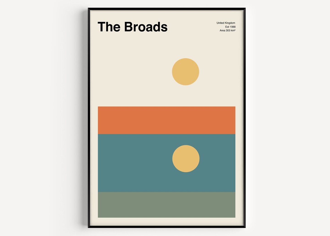 The Broads Mid-Century Travel Poster, Norfolk