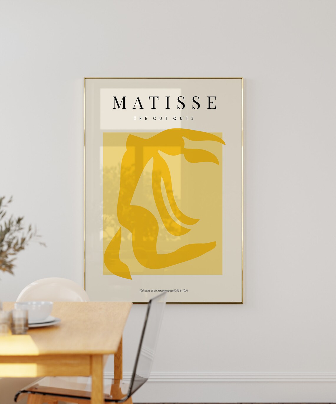 Yellow Matisse Abstract Figure, Mid-Century Poster - Image 2